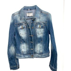 YMI Blue Denim Jacket with Cream Lace Label